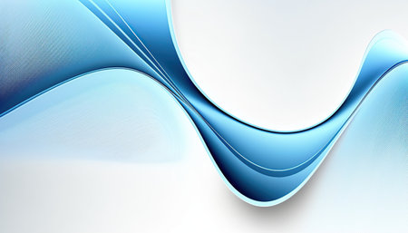 Blue and white wave abstract background. Generative AI illustration.の素材
