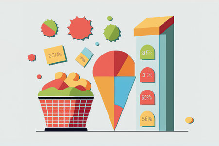 Food price increases, inflation and economic recession. Generative AI illustration.の素材