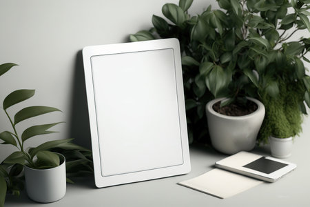 Professional Tablet Mockup for Your Business Needs. Generative AI illustration.の素材