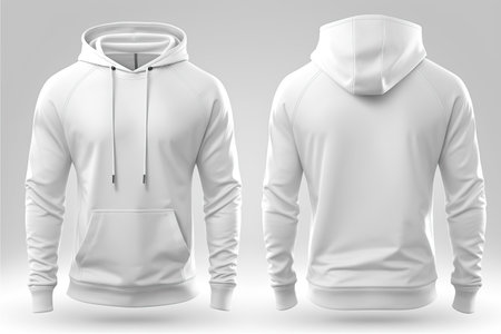 Blank male hoodie sweatshirt long sleeve, for your design mockup. Generative AI illustration.の素材