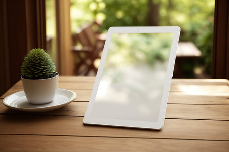 Professional Tablet Mockup for Your Business Needs. Generative AI illustration.の素材