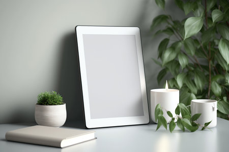 Professional Tablet Mockup for Your Business Needs. Generative AI illustration.の素材