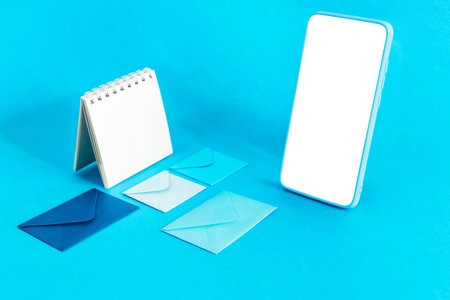 Image of modern smart phone with e-mails notification.の写真素材
