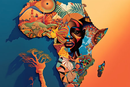 Happy African Heritage Day. Generative AI illustration.の素材