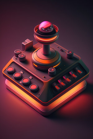 console gaming controllers with many buttons. Generative AI illustration.の素材