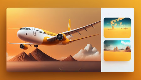 Travel website template. World destination. Generative AI illustration.の素材