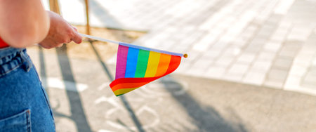 Banner of small rainbow pride flag.