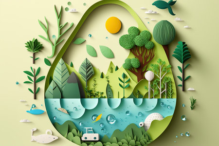 World Water Day, water drop. Generative AI illustration.の素材