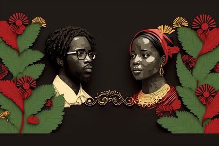 Festivities of Juneteenth Independence Day. Generative AI illustration.の素材