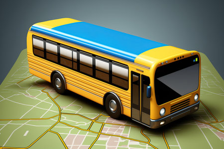 idea for public transportation technology. Generative AI illustration.の素材