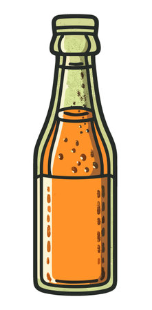 Bottle illustration on white transparent background.の素材