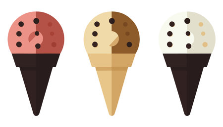 Ice cream illustration on white transparent background.の素材