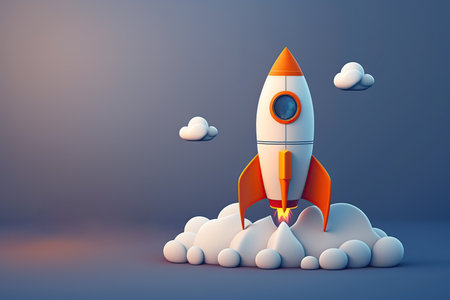 Concept of fast business success. Generative AI illustration.の素材