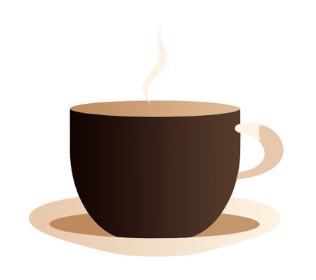Coffee cup illustration on white transparent background.のイラスト素材
