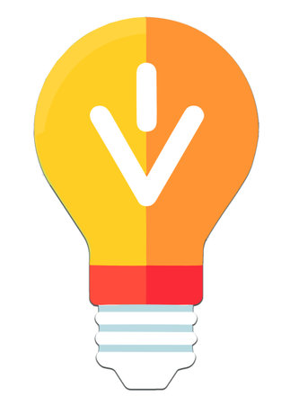 Light bulb illustration on white transparent background.のイラスト素材