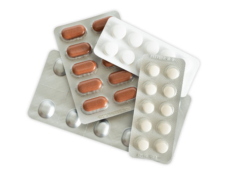 Pills, medicine tablet, isolated on white background. graphic resourceの写真素材
