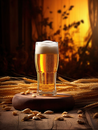 International beer day. Generative AI illustration.の素材