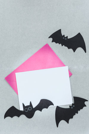 Halloween background for party invitation, greeting card, web banner. Halloween party border.の写真素材