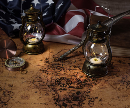 Old world map for Columbus day, discovery concept.の写真素材