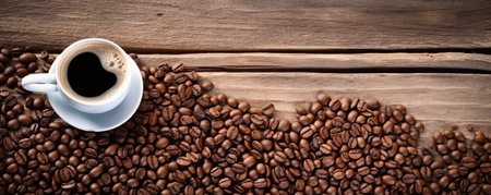 International Coffee Day. AI Generated illustration.の素材