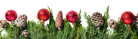 Christmas ornaments isolated on white or transparent background cutout.の素材