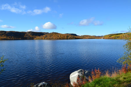 Lake in Kirkenes Norwayの写真素材