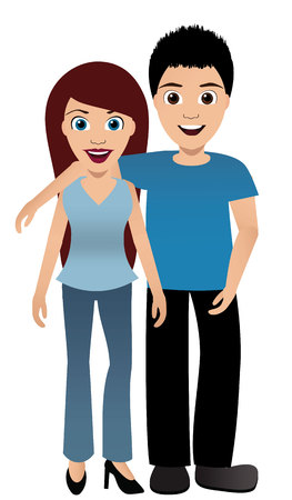 happy coupleのイラスト素材