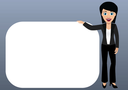 Business woman with ad spaceのイラスト素材