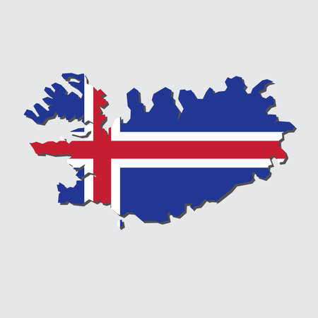 Iceland Map Flagのイラスト素材