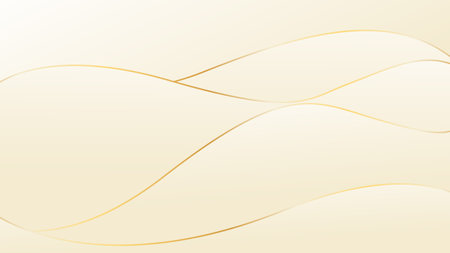 Elegant cream color luxury background. Abstract wave dynamic wallpaper with gold lines. Template banner background for beauty products, sales, ads, events, web, and pagesのイラスト素材