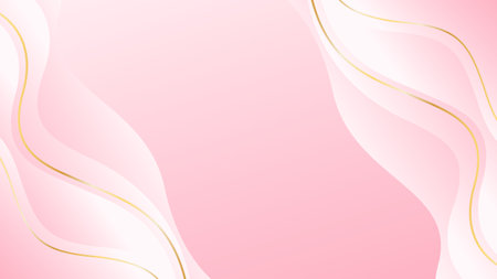 Elegant pink luxury background. Abstract wave dynamic wallpaper with gold lines. Template banner background for beauty products, sales, ads, events, web and pagesのイラスト素材