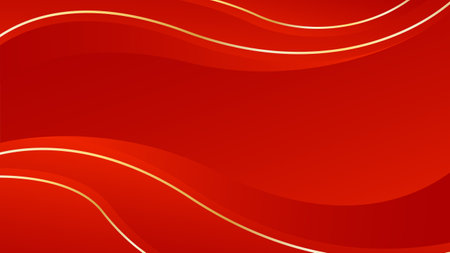 Elegant luxury background. Red modern dynamic wallpaper with wave shapes. Vector illustration. Suitable for web design, pages, templates, banners, and othersのイラスト素材
