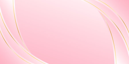 Elegant pink luxury background. Abstract curve dynamic wallpaper with gold lines. Template banner background for beauty products, sales, ads, events, web and pagesのイラスト素材
