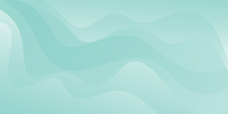 Abstract soft green curve background, turquoise green dynamic wallpaper with wave shapes. Suitable for templates, banners, presentations, ads, sales, events, web and pagesのイラスト素材