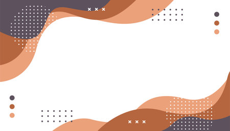Abstract background minimalist, hand-drawn with geometric and organic shapes in different shades of brown. simple trendy flat vector illustrationのイラスト素材