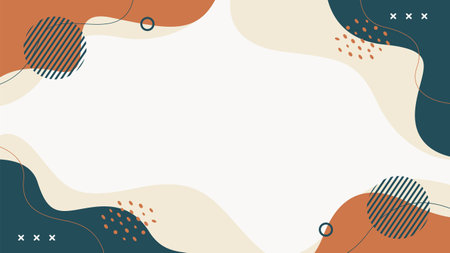 Abstract organic background vector in pastel colors, minimalist geometric wallpaper. Suitable for template designs, posters, covers, banners, web, and pagesのイラスト素材