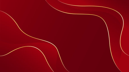 Elegant red luxury wave background with gold lines. Abstract modern wallpapers. Suitable for templates, banners, sales, ads, events, awards, web, pages, and othersのイラスト素材