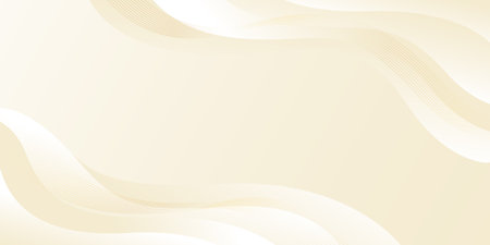 Beautiful cream color luxury wave background with gold lines. Abstract elegant wallpapers. Suitable for templates, banners, sales, ads, events, awards, web, pages, and othersのイラスト素材