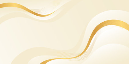 Beautiful cream color luxury wave background with gold lines. Abstract elegant wallpapers. Suitable for templates, banners, sales, ads, events, awards, web, pages, and othersのイラスト素材