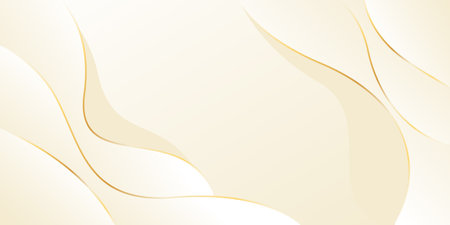 Abstract beige luxury wave background with gold lines. Elegant modern wallpaper. Template banner background for beauty products, sales, ads, events, web and pagesのイラスト素材