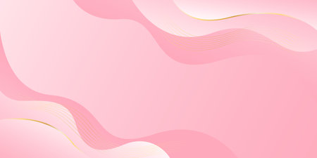 Elegant pink luxury background. Abstract wave dynamic wallpaper with gold lines. Template banner background for beauty products, sales, ads, events, web and pagesのイラスト素材