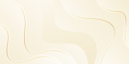 Abstract beige luxury background with gold lines. Elegant wave modern wallpaper. Template banner background for beauty products, sales, ads, events, web and pagesのイラスト素材