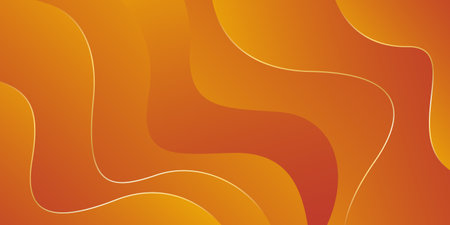 Abstract orange luxury background with gold lines. Elegant wave modern wallpaper. Template banner background for sales, ads, events, awards, web, pages, and othersのイラスト素材