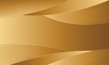 Elegant Gold Background with Abstract Smooth Curves in Luxury Style. Suitable for templates, banners, cards, covers, awards, sales, events, websites, pages and moreのイラスト素材