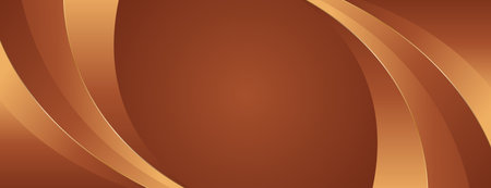 Elegant bronze luxury curve background with gold accents. Abstract modern banner design for websites, headers, sale templates, business ads, awards, events, and moreのイラスト素材