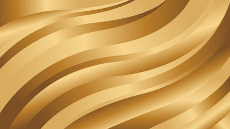 Elegant abstract golden metallic background with luxurious wave design. Suitable for templates, banners, covers, sales, business, events, awards, websites, landing pages, and moreのイラスト素材