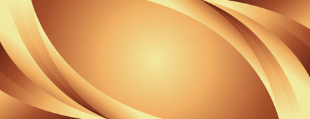 Abstract golden bronze banner background with smooth curves. Luxurious banner design for websites, headers, sale templates, business ads, awards, events, and moreのイラスト素材