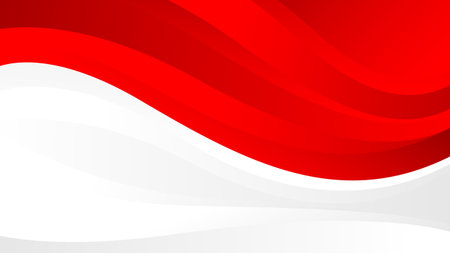 Indonesia Independence Day abstract wave backgroundのイラスト素材