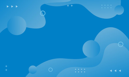 Abstract gradient blue liquid wave background with geometric elements. Fluid shapes composition....