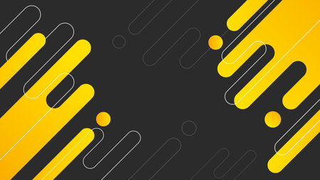 Abstract black and yellow dynamic background with geometric lines. Modern diagonal wallpaper....
